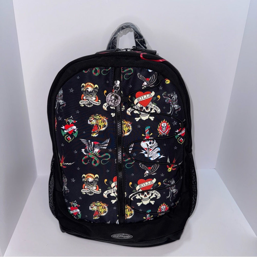Ed Hardy Multicolor Tattoo Design Backpack